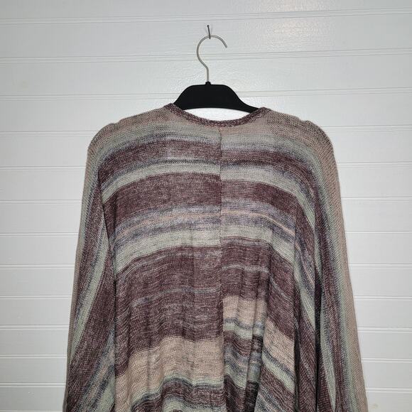 Free People Size Small Linen Oversized Relaxed Poncho Cardigan Sweater Lagenlook - Picture 4 of 7